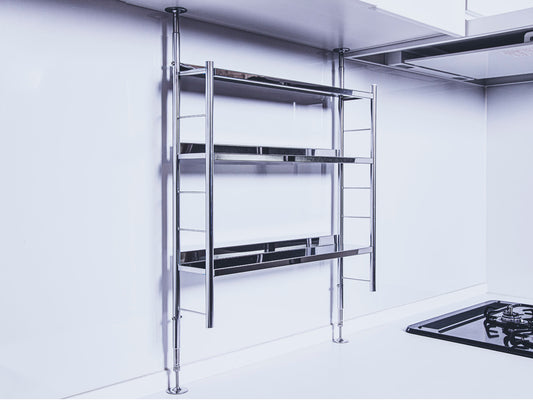 突っ張り式 調味ラック ステンレス仕様