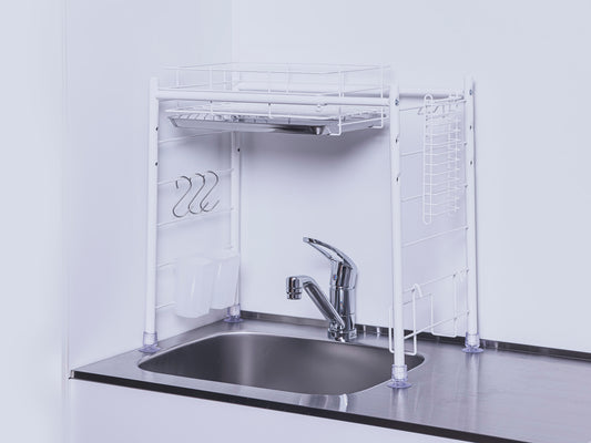 シンク上水切りラック ミニタイプ ホワイト(白)スチール仕様