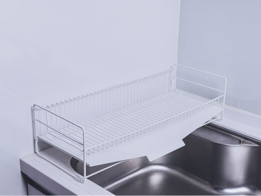 スリム水切りラック ホワイト(白) 抗菌塗装 スチール仕様