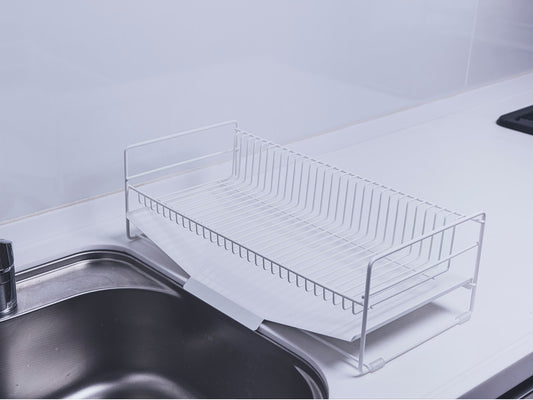 スリム水切りラック ホワイト（白） 抗菌塗装 スチール仕様 47ｃｍ